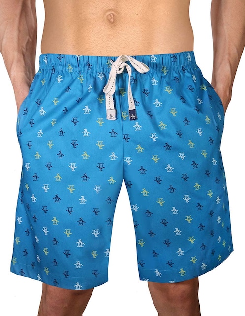 Pijama bermuda estampado logo de algodón para hombre 1