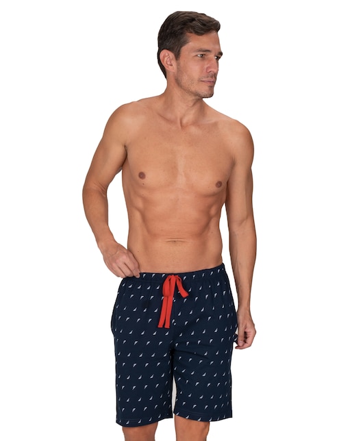 Pijama bermuda estampado logo para hombre 1