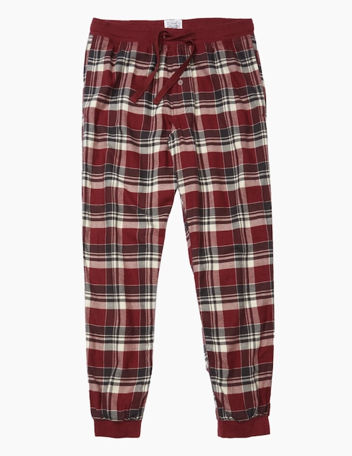Pantalón pijama American Eagle estampado escocés de algodón para hombre