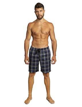 Pijama Bermuda Perry Ellis Estampado A Cuadros De Algodón Para Hombre