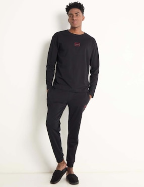 Pantalón pijama HUGO estampado logo de algodón para hombre