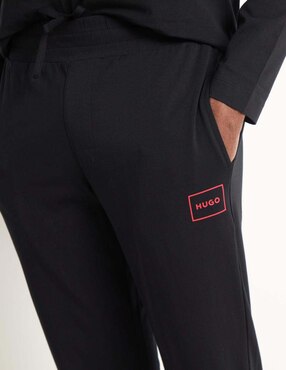 Pantalón pijama HUGO estampado logo de algodón para hombre