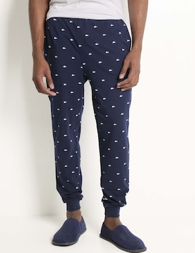 Pantalón pijama Lacoste estampado logo de algodón para hombre