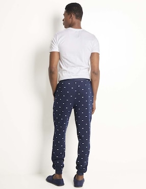 Pantalón pijama Lacoste estampado logo de algodón para hombre