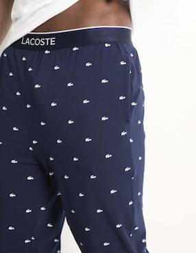 Pantalón pijama Lacoste estampado logo de algodón para hombre