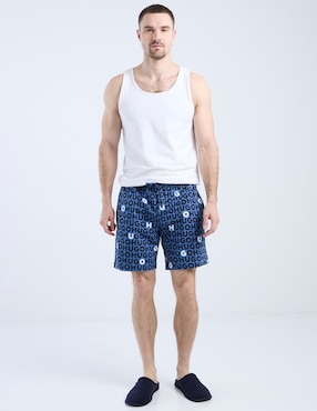 Pijama short Hugo estampado logo de algodón para hombre
