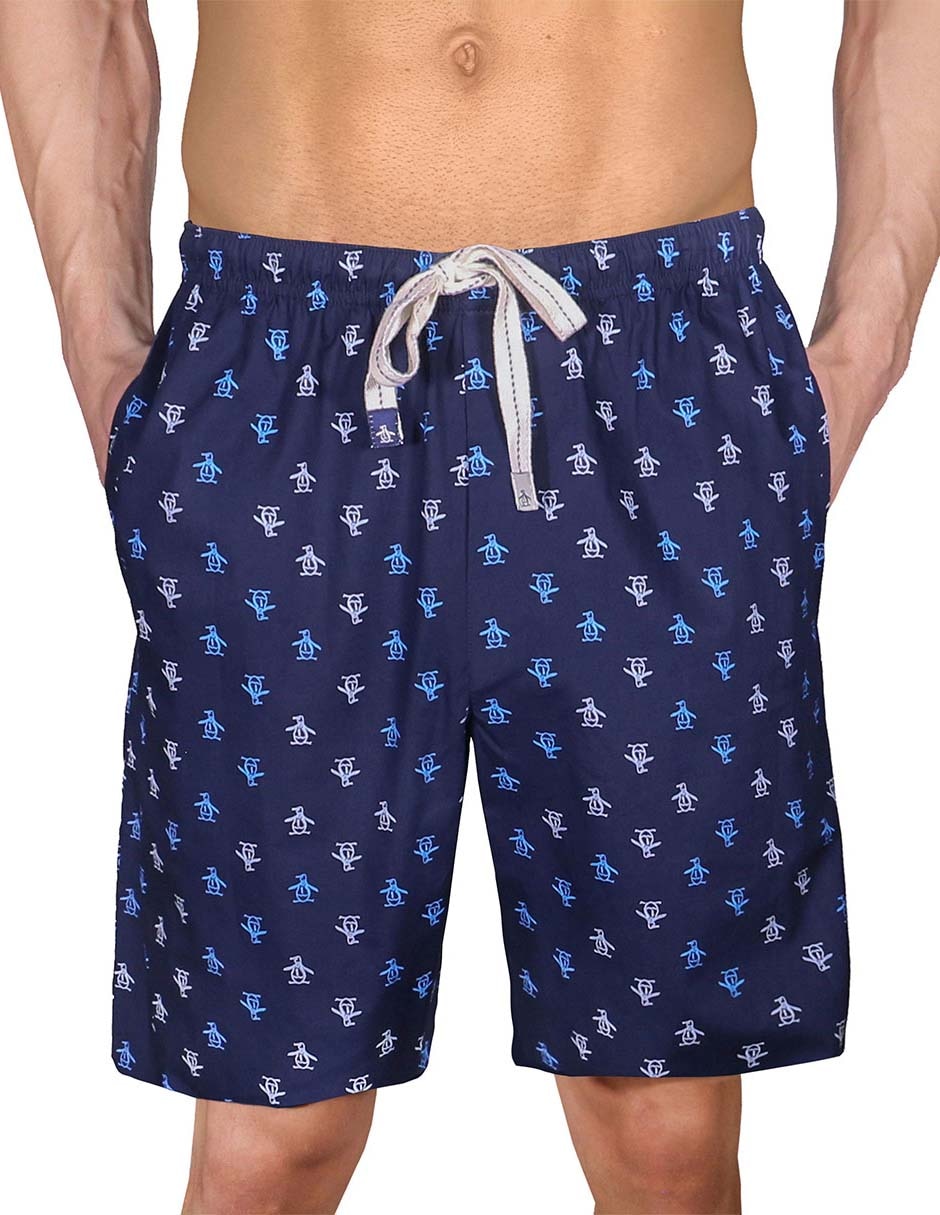 Pijama bermuda estampado logo de algodón para hombre