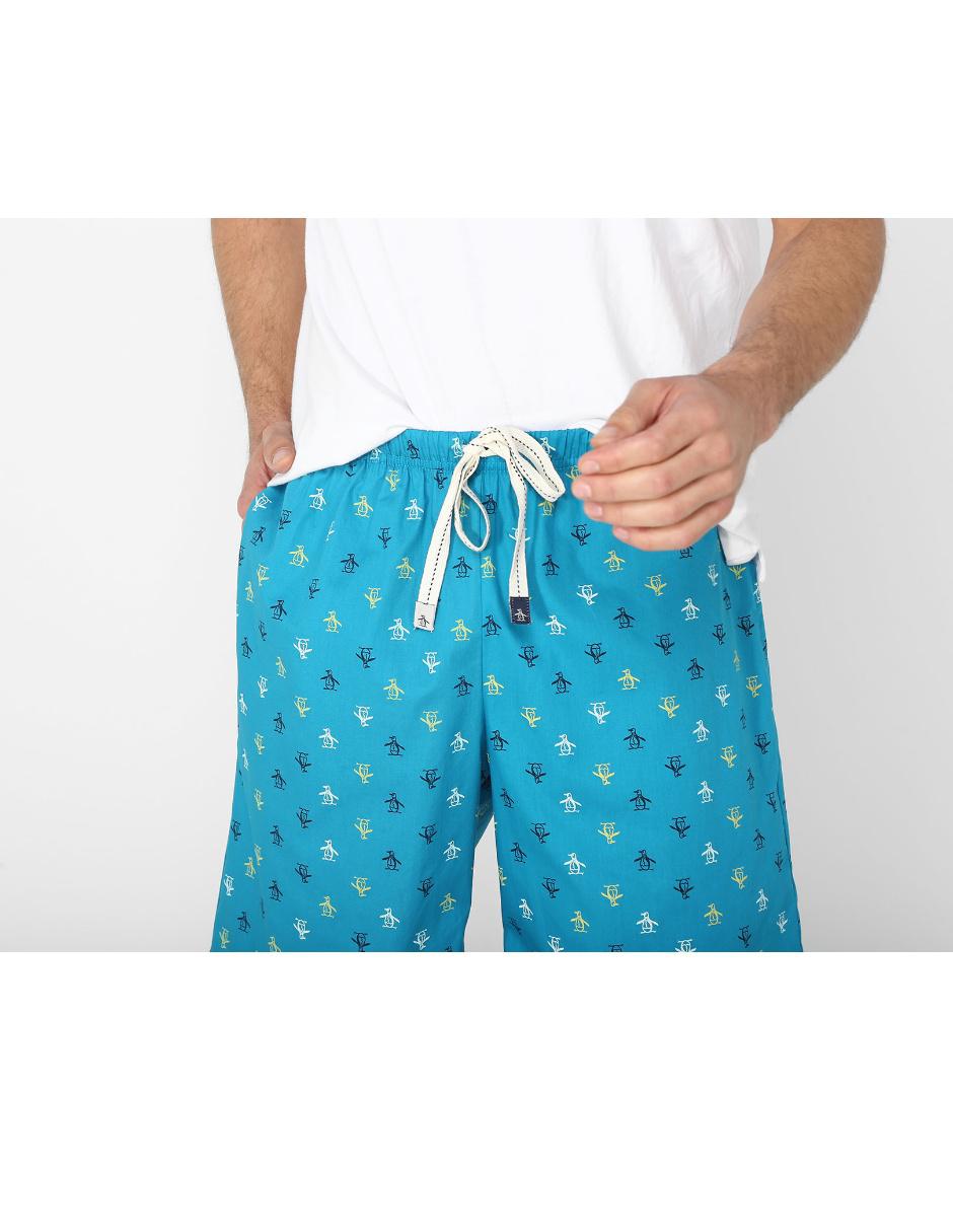 Pijama bermuda estampado logo de algodón para hombre 6