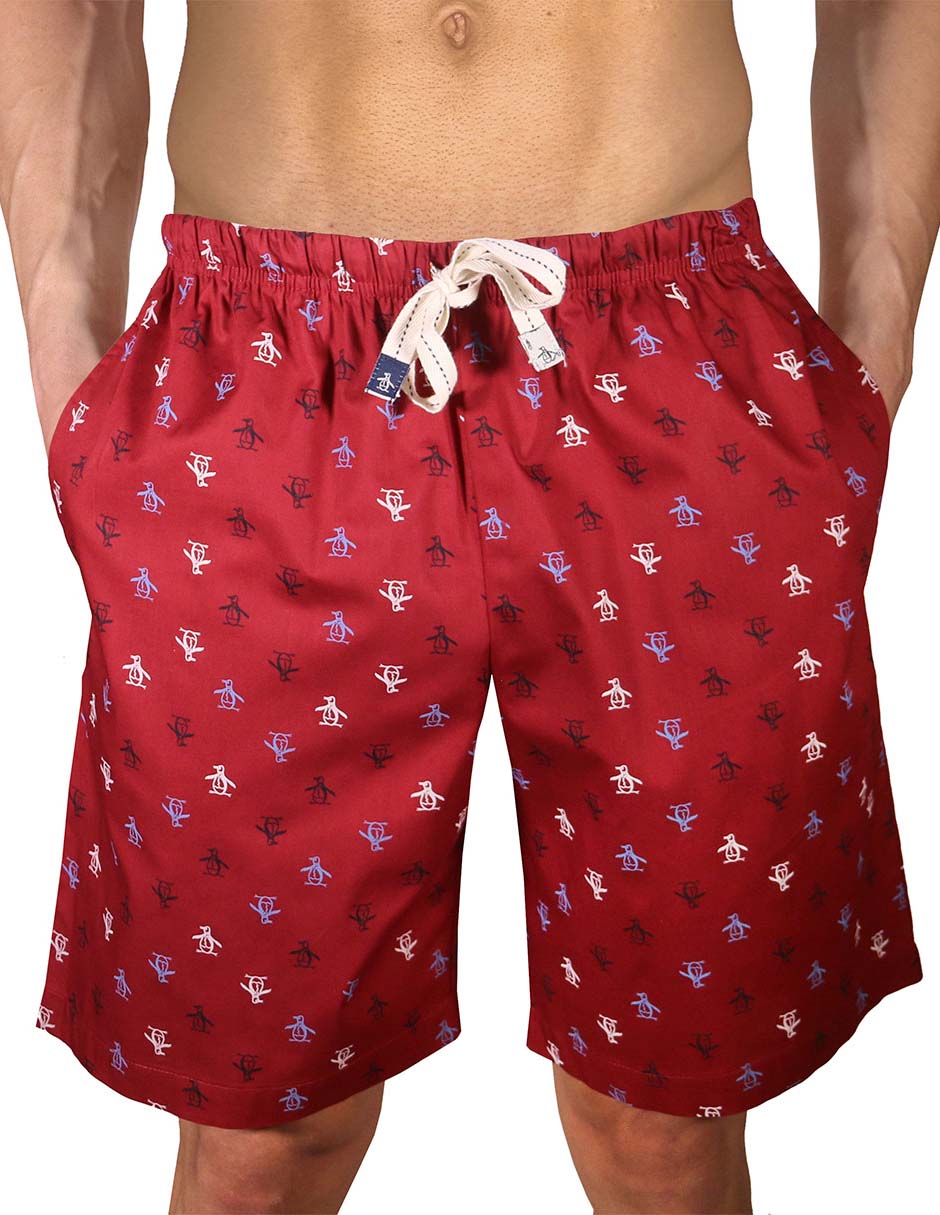 Pijama bermuda estampado logo de algodón para hombre