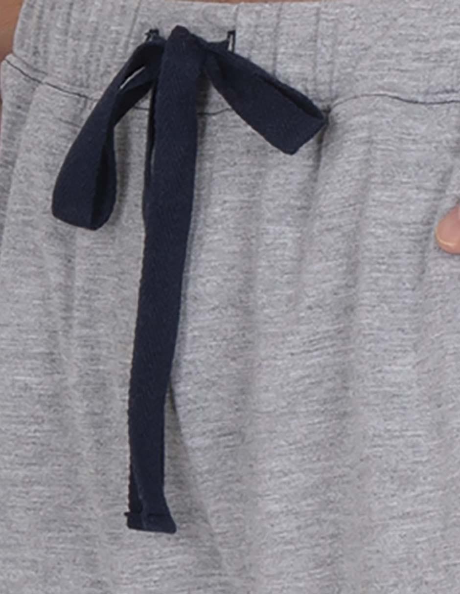 Pijama bermuda estampado liso de poliéster para hombre 4