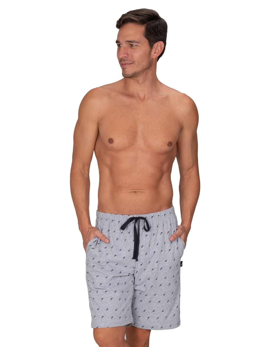 Pijama bermuda estampado logo para hombre Pijama bermuda estampado logo para hombre