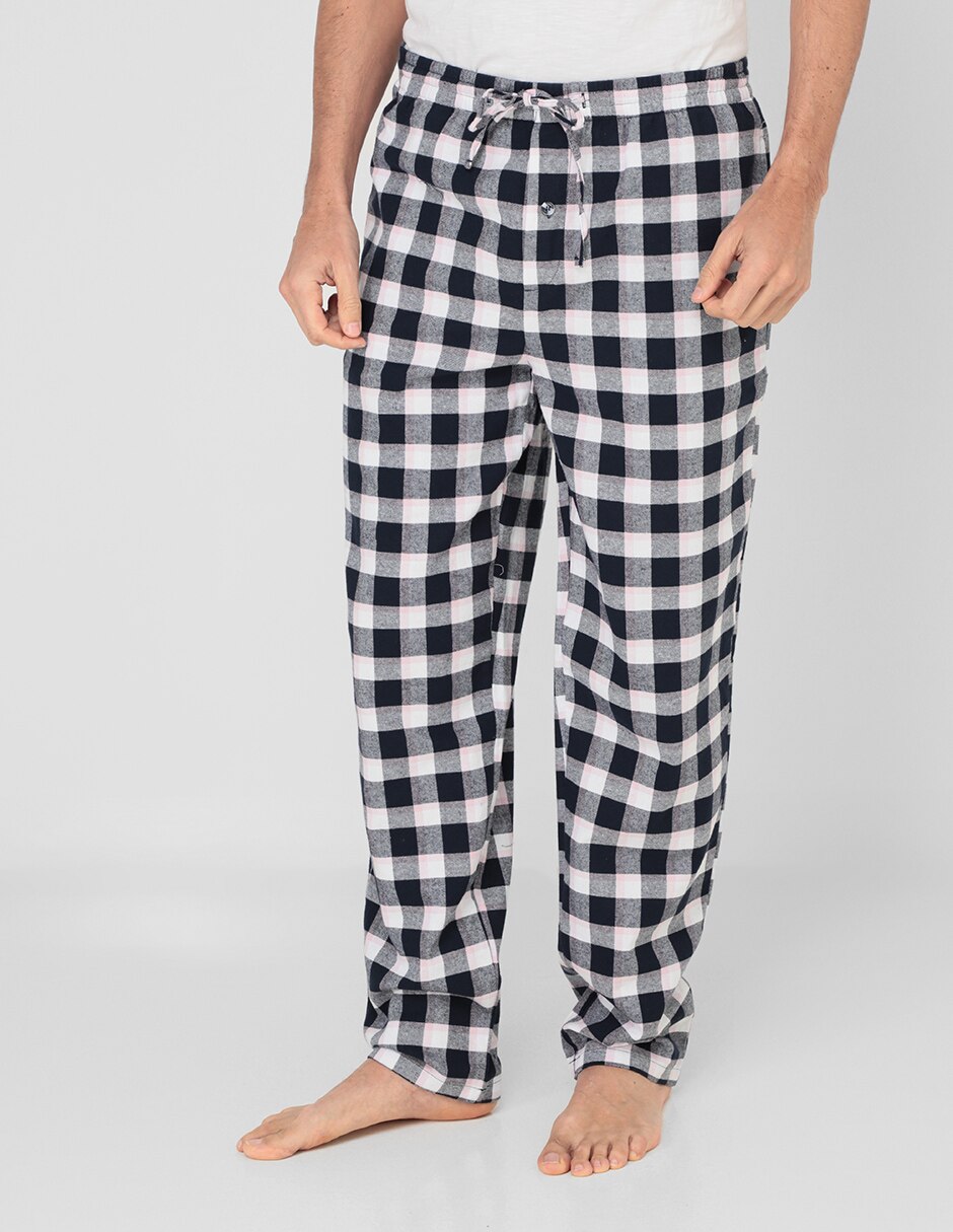 Conjunto pantalón pijama estampado a cuadros de algodón para hombre | Liverpool.com.mx