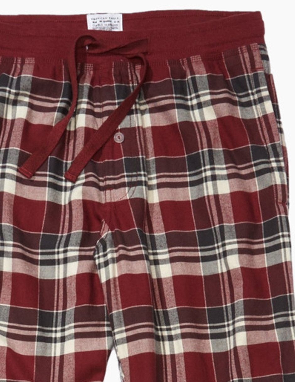 Pantalón pijama estampado escocés de algodón para hombre 3