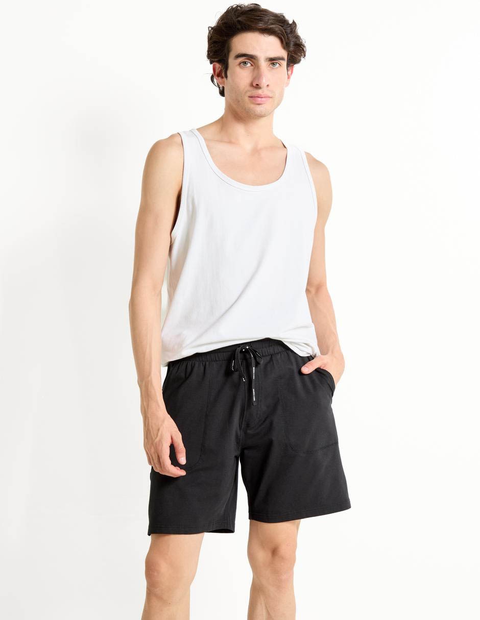 Pijama bermuda de algodón para hombre