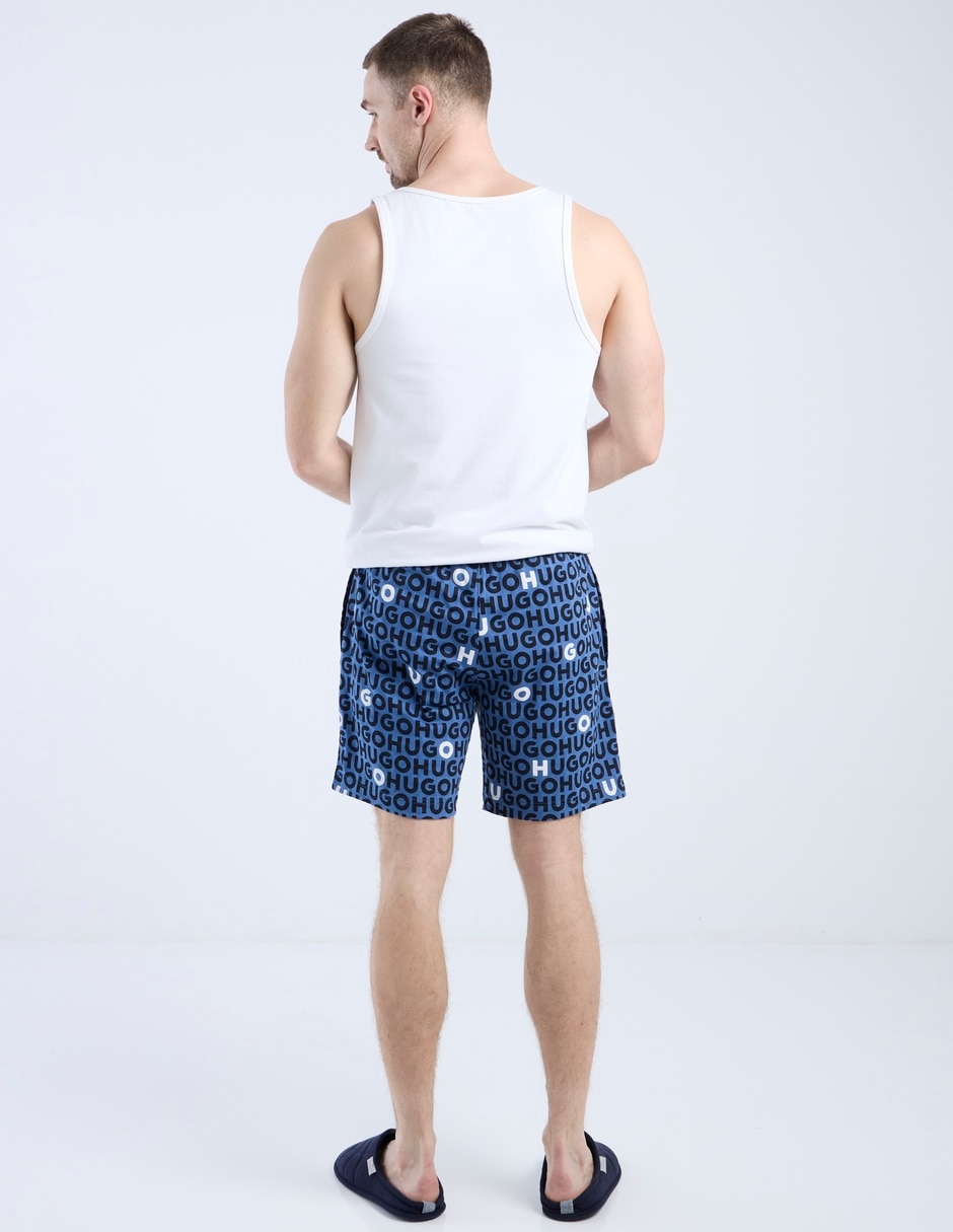 Pijama short estampado logo de algodón para hombre 2