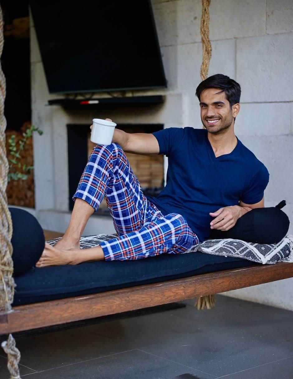 "conjunto pijama" alfani pantalón con bolsas y playera manga corta "para hombre"