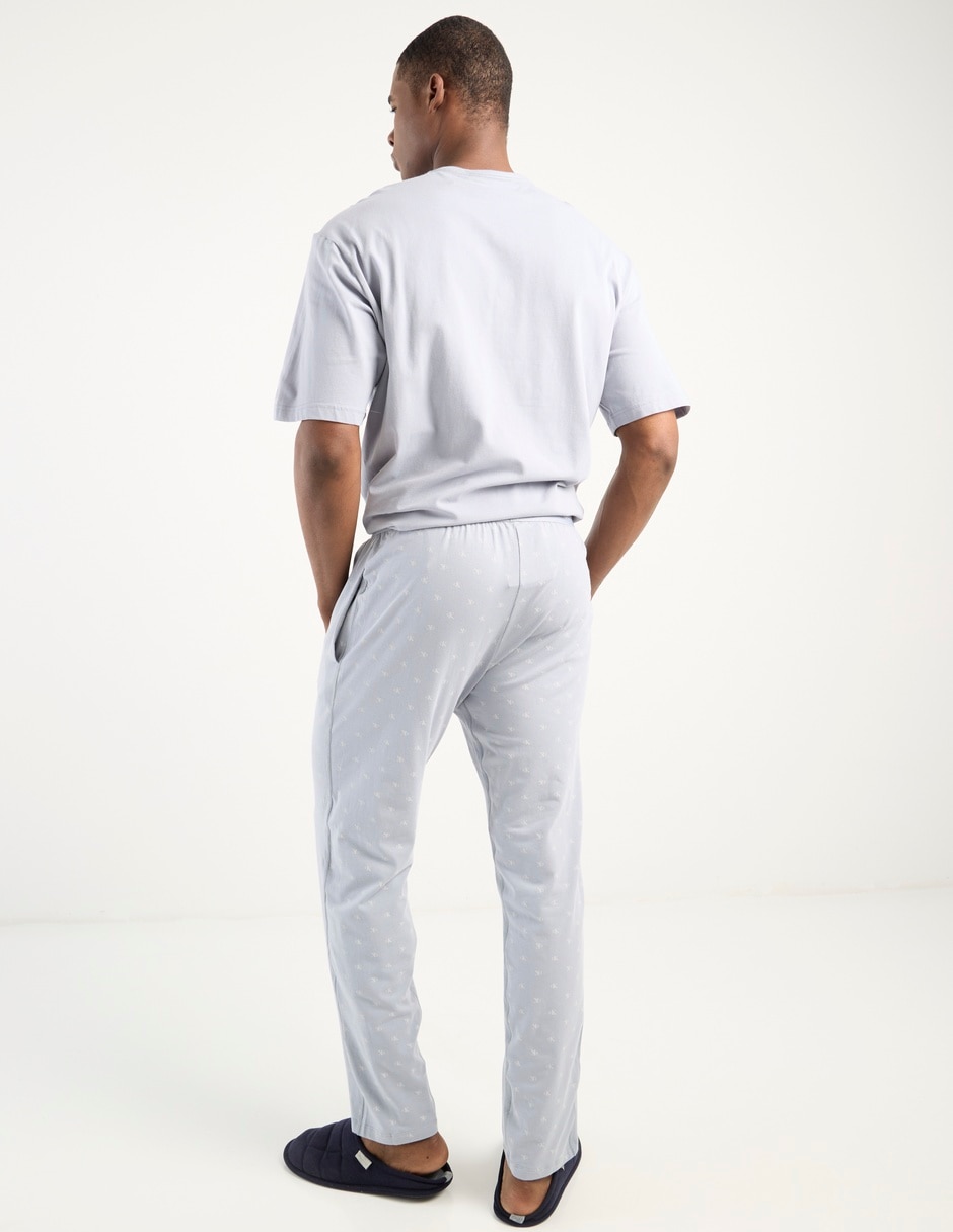 Pantalón pijama estampado logo de algodón para hombre 6